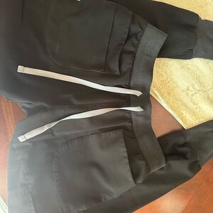 Figs Black Jogger Pants with Gray Drawstrings